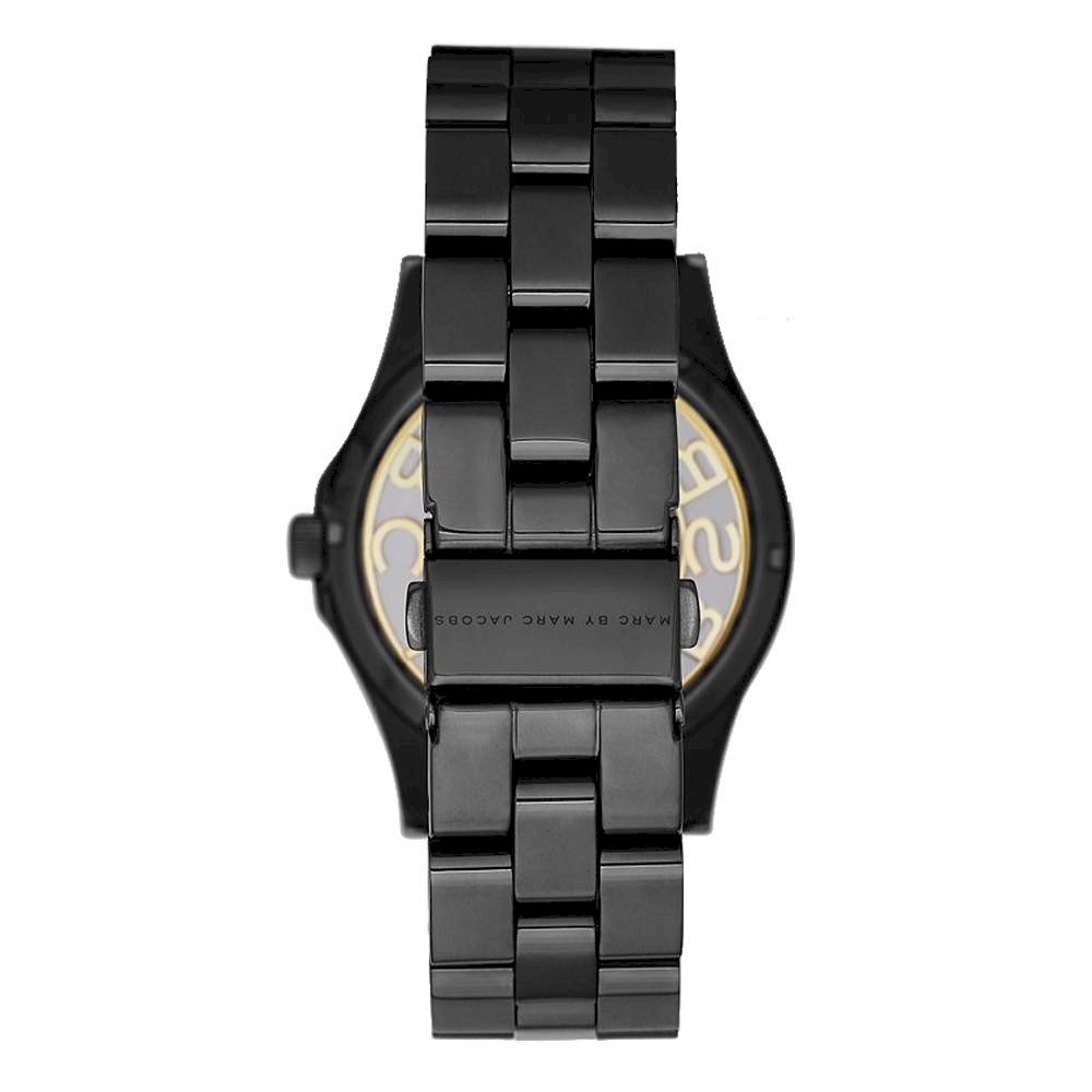  Shop Authentic Marc Jacobs Henry Transparent Black Dial Black Steel Strap Watch for Women - MBM3255 - Luxxuri