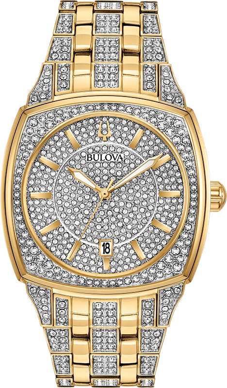  Shop Authentic Bulova Phantom Crystal Silver Dial Two Tone Steel Strap Watch for Men - 98B323 - Luxxuri