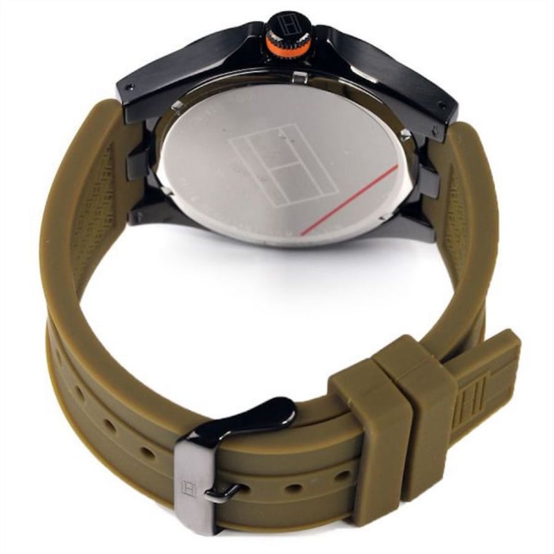  Shop Authentic Tommy Hilfiger Drew Black Dial Green Rubber Strap Watch for Men - 1791065 - Luxxuri