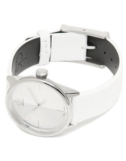  Shop Authentic Calvin Klein Accent White Dial White Leather Strap Watch for Women - K2Y2Y1K6 - Luxxuri