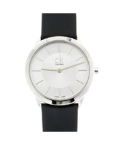  Shop Authentic Calvin Klein Minimal Silver Dial Black Leather Strap Watch for Women - K3M221C6 - Luxxuri