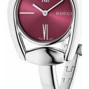  Shop Authentic Gucci Horsebit Quartz Red Dial Silver Steel Strap Watch For Women - YA139502 - Luxxuri