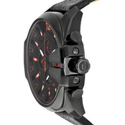  Shop Authentic Diesel Mega Chief Chronograph Black Dial Black Leather Strap Watch For Men - DZ4291 - Luxxuri