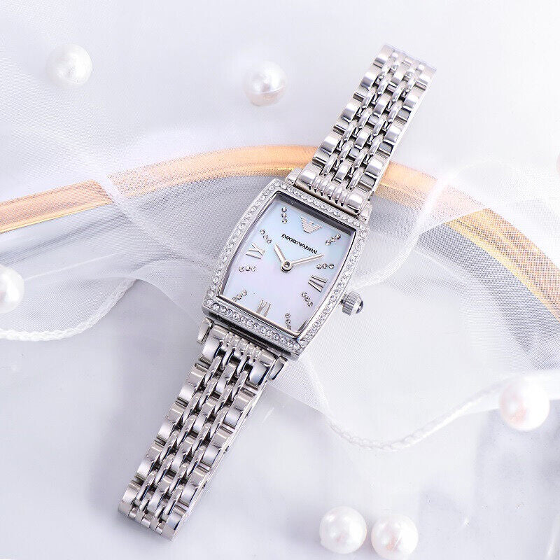  Shop Authentic Emporio Armani Gianni T-Bar Quartz White Dial Silver Steel Strap Watch For Women - AR11405 - Luxxuri