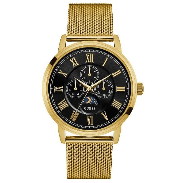  Shop Authentic Guess Delancy Black Dial Gold Mesh Bracelet Watch for Men - W0871G2 - Luxxuri