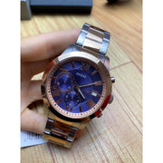  Shop Authentic Guess Atlas Chronograph Blue Dial Two Tone Steel Strap Watch for Men - W0668G6 - Luxxuri