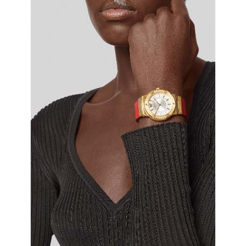  Shop Authentic Versace Greca Silver Dial Red Leather Strap Watch for Women - VEVH00420 - Luxxuri