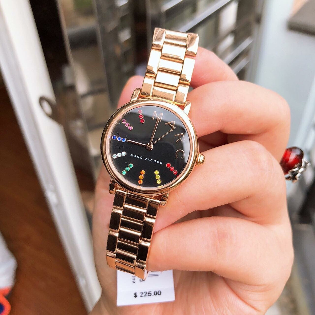  Shop Authentic Marc Jacobs Roxy Black Dial Rose Gold Steel Strap Watch for Women - MJ3569 - Luxxuri