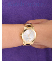  Shop Authentic Burberry The City White Dial Gold Steel Strap Watch for Women - BU9103 - Luxxuri