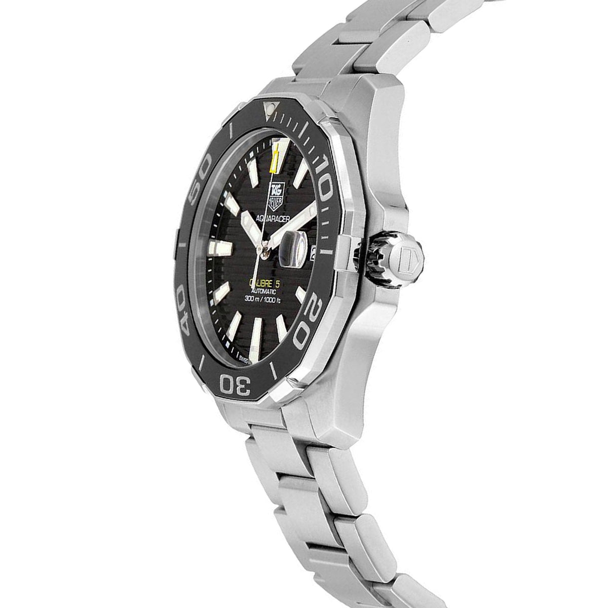  Shop Authentic Tag Heuer Aquaracer Automatic Black Dial Silver Steel Strap Watch for Men - WAY211A.BA0928 - Luxxuri