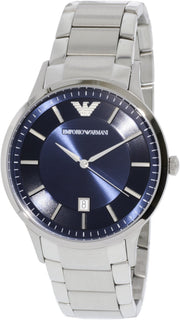  Shop Authentic Emporio Armani Renato Blue Dial Silver Steel Strap Watch For Men - AR2477 - Luxxuri