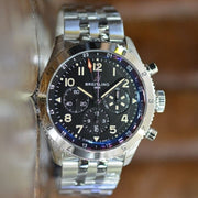  Shop Authentic Breitling Super Avi B04 Chronograph GMT 46 P-51 Mustang Black Dial Silver Steel Strap Watch for Men - AB04453A1B1A1 - Luxxuri