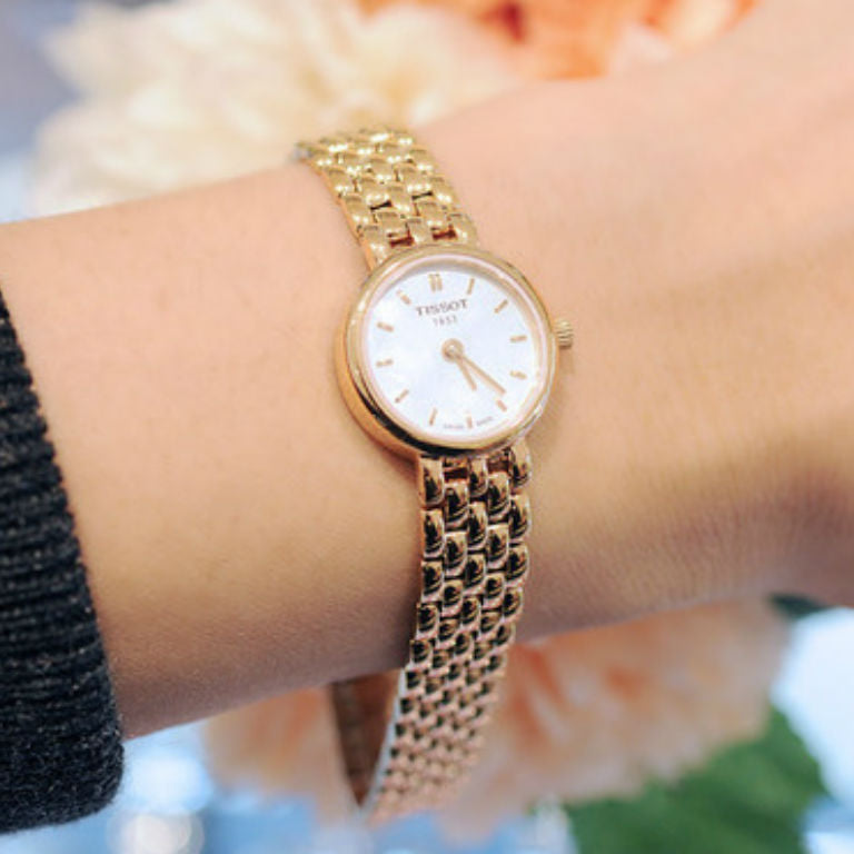  Shop Authentic Tissot T Lady Lovely Mother of Pearl Dial Rose Gold Steel Strap Watch For Women - T058.009.33.111.00 - Luxxuri