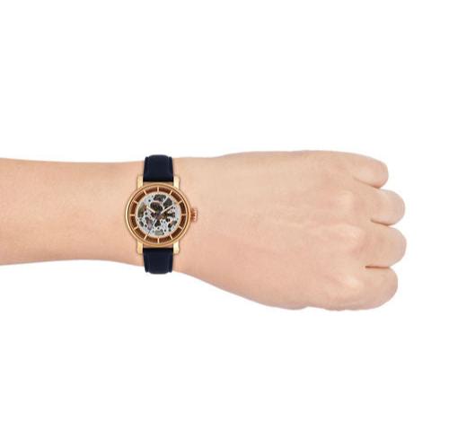  Shop Authentic Fossil Original Boyfriend Skeleton White Dial Blue Leather Strap Watch for Women - ME3086 - Luxxuri