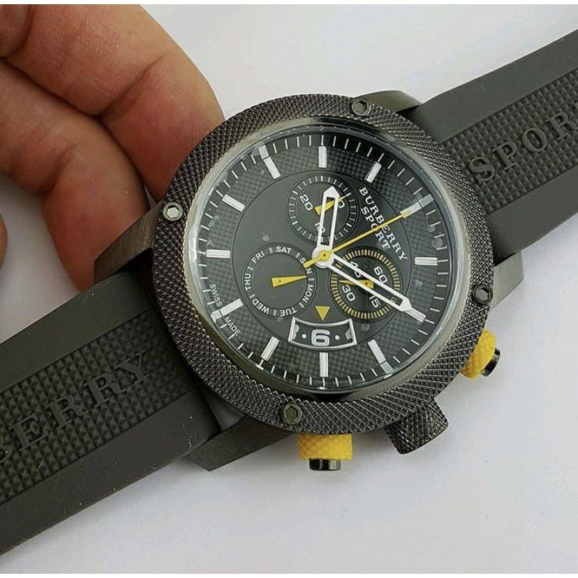  Shop Authentic Burberry Sport Endurance Chronograph Grey Dial Grey Rubber Strap Watch for Men - BU7713 - Luxxuri