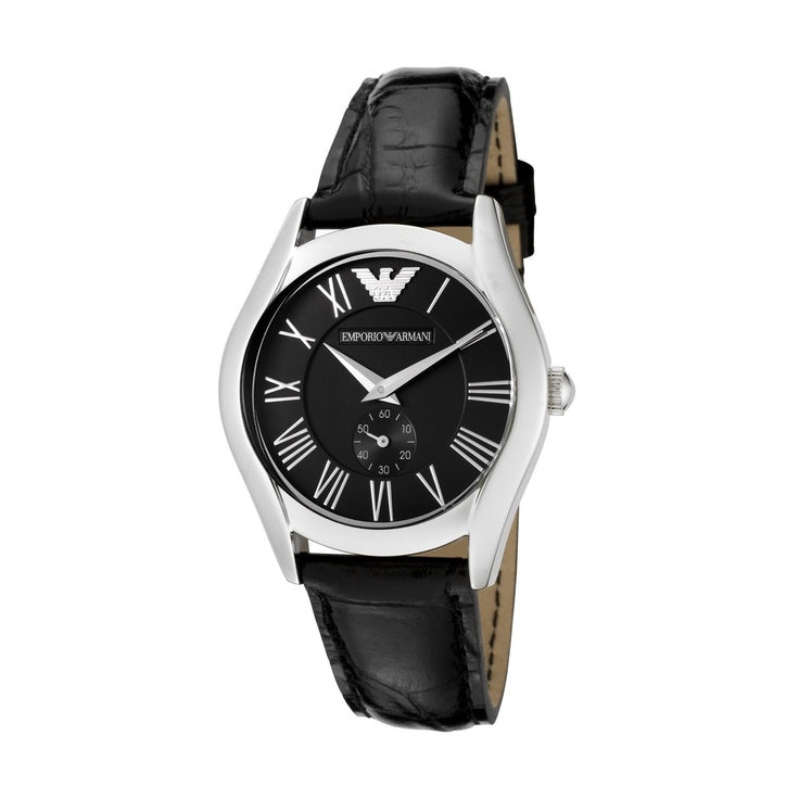  Shop Authentic Emporio Armani Velente Black Dial Black Leather Strap Watch For Women - AR0644 - Luxxuri