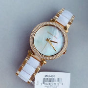  Shop Authentic Michael Kors Parker Mother of Pearl Dial Two Tone Steel Strap Watch for Women - MK6400 - Luxxuri