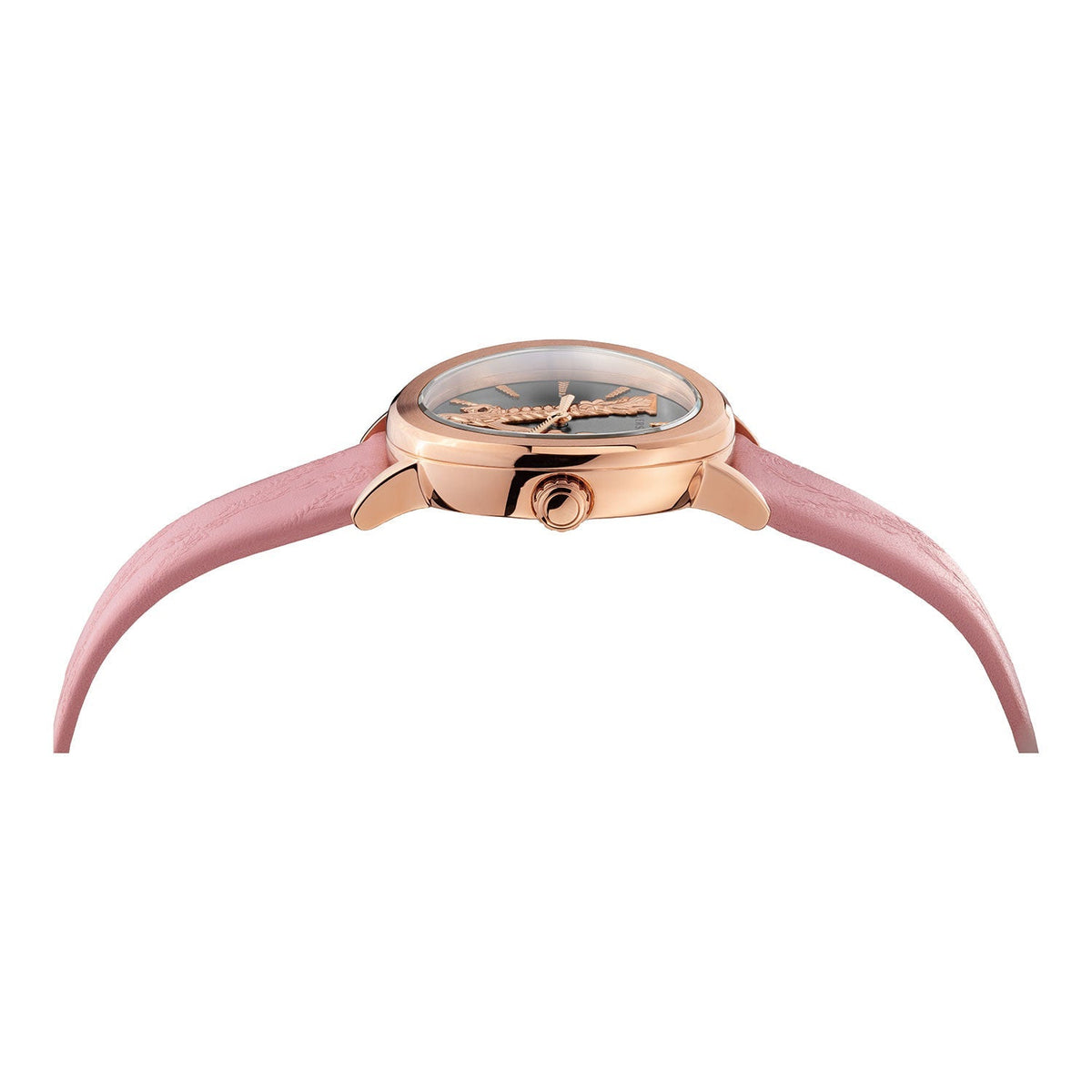  Shop Authentic Versace Virtus Quartz Grey Dial Pink Leather Strap Watch for Women - VEHC00319 - Luxxuri
