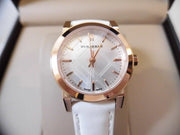  Shop Authentic Burberry The City White Dial White Leather Strap Watch for Women - BU9209 - Luxxuri