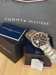  Shop Authentic Tommy Hilfiger Cool Sport Multifunction Black Dial Silver Steel Strap Watch for Men - 1791141 - Luxxuri