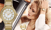  Shop Authentic Michael Kors Kerry Mother of Pearl Dial Gold Steel Strap Watch for Women - MK3312 - Luxxuri
