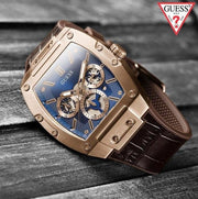 Shop Authentic Guess Phoenix Multifunction Blue Dial Brown Leather Strap Watch for Men - GW0202G2 - Luxxuri