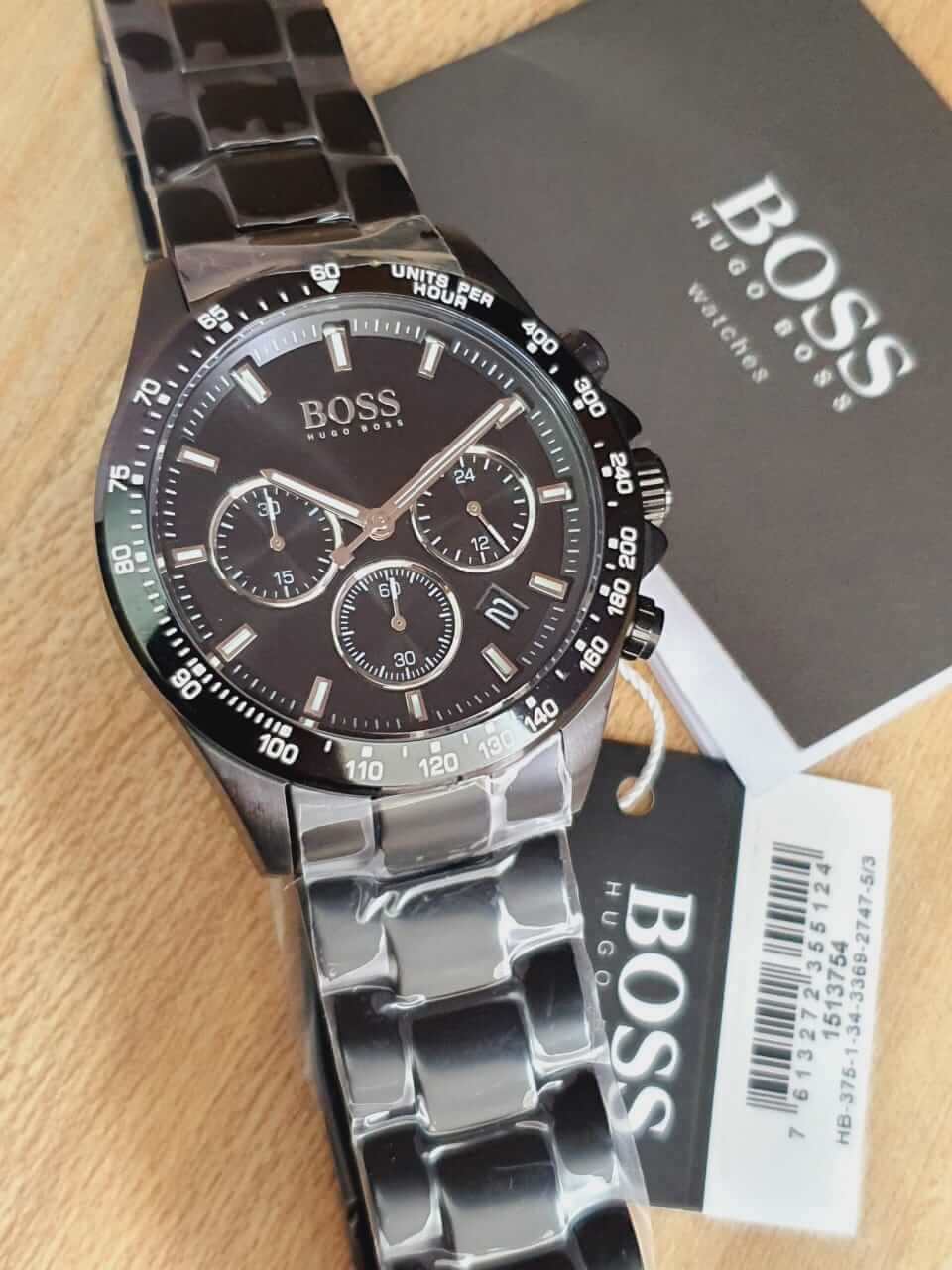  Shop Authentic Hugo Boss Hero Black Dial Black Steel Strap Watch for Men - 1513754 - Luxxuri