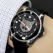  Shop Authentic Gucci Dive Feline Black Dial Black Rubber Strap Watch For Men - YA136320 - Luxxuri