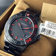  Shop Authentic Gucci G Timeless Sport Black Dial Black Steel Strap Watch For Men - YA126230 - Luxxuri