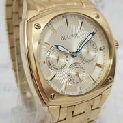  Shop Authentic Bulova Multifunction White Dial Gold Steel Strap Watch for Men - 97C105 - Luxxuri