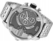  Shop Authentic Diesel Little Daddy Chronograph Black Dial Silver Steel Strap Watch For Men - DZ7259 - Luxxuri