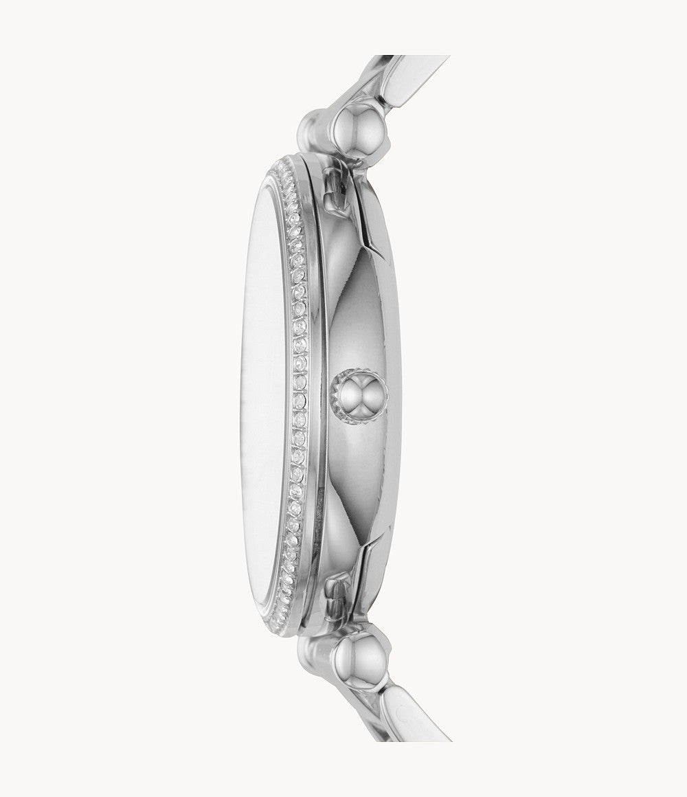  Shop Authentic Fossil Carlie Silver Dial Silver Steel Strap Watch for Women - ES4341 - Luxxuri