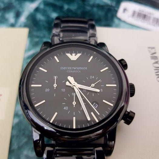  Shop Authentic Emporio Armani Luigi Chronograph Black Dial Black Stainless Steel Watch For Men - AR1507 - Luxxuri