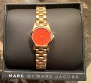  Shop Authentic Marc Jacobs Henry Dinky Red Dial Gold Steel Strap Watch for Women - MBM3202 - Luxxuri