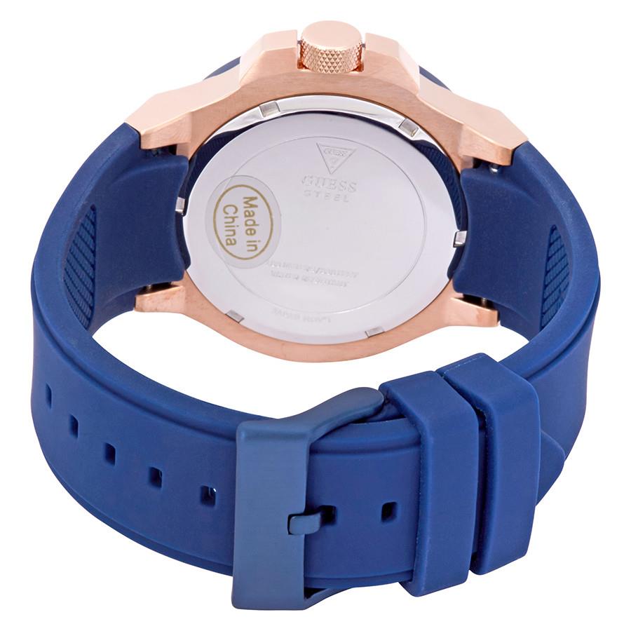  Shop Authentic Guess Rigor Blue Dial Blue Silicone Strap Watch For Men - W0247G3 - Luxxuri