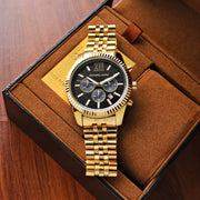  Shop Authentic Michael Kors Lexington Chronograph Black Dial Gold Steel Strap Watch for Men - MK8286 - Luxxuri