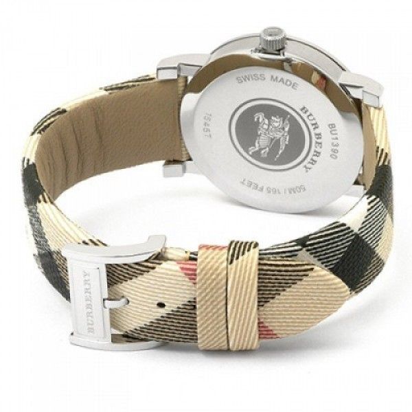  Shop Authentic Burberry The City Nova Silver Dial White Leather Strap Watch for Women - BU9022 - Luxxuri