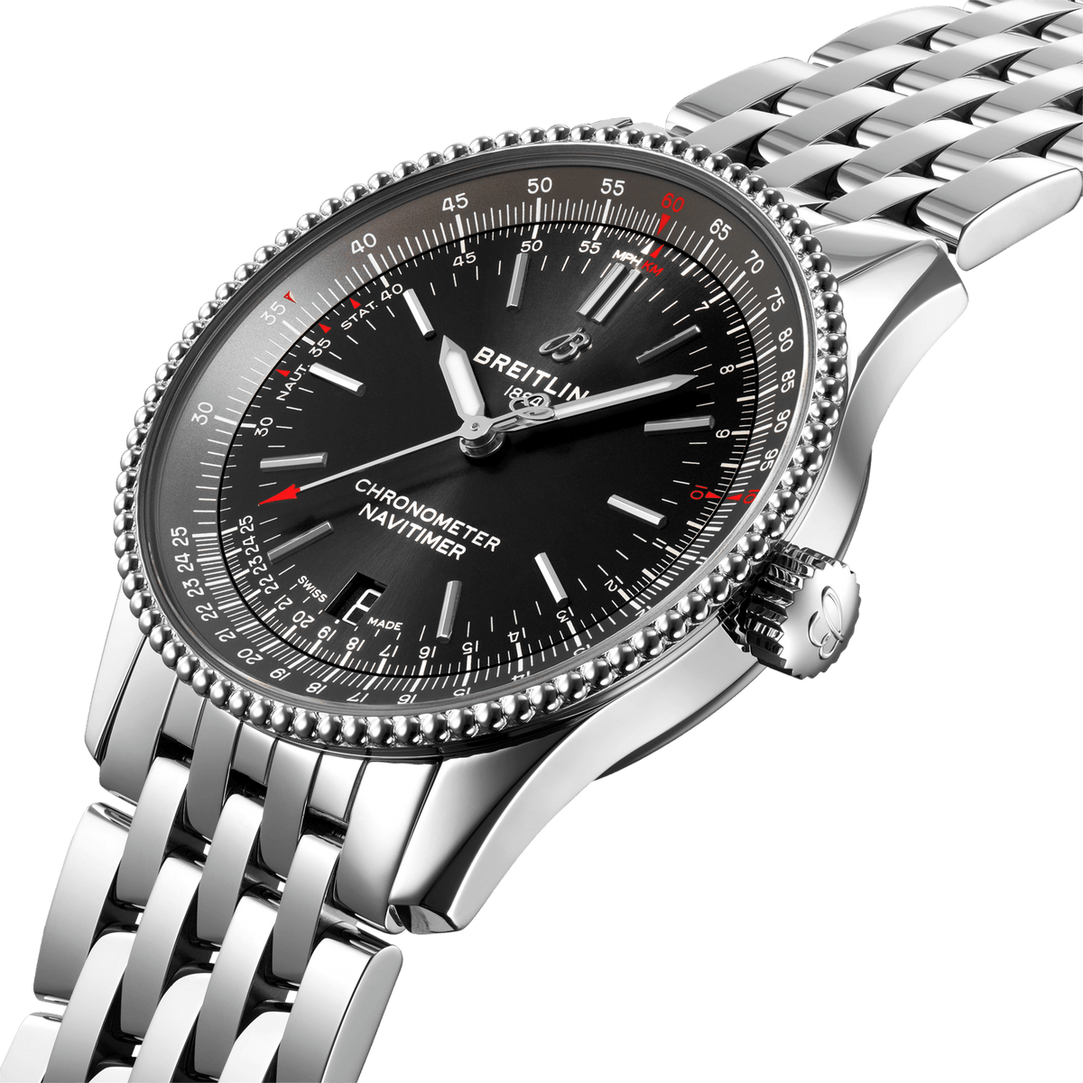  Shop Authentic Breitling Navitimer Automatic 38mm Black Dial Stainless Steel Mens Watch - A17325241B1A1 - Luxxuri