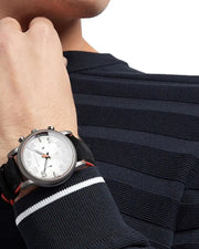  Shop Authentic Emporio Armani Chronograph Quartz Grey Dial Black Leather Strap Watch For Men - AR11174 - Luxxuri