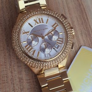  Shop Authentic Michael Kors Camille Silver Diamonds Dial Gold Steel Strap Watch for Women - MK5756 - Luxxuri