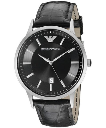  Shop Authentic Emporio Armani Renato Black Dial Leather Strap Watch For Men - AR2411 - Luxxuri