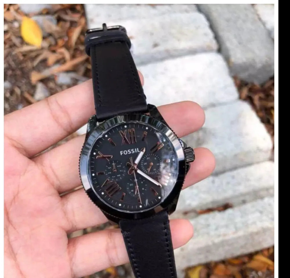  Shop Authentic Fossil Cecile Multifunction Black Dial Black Leather Strap Watch for Men - AM4523 - Luxxuri