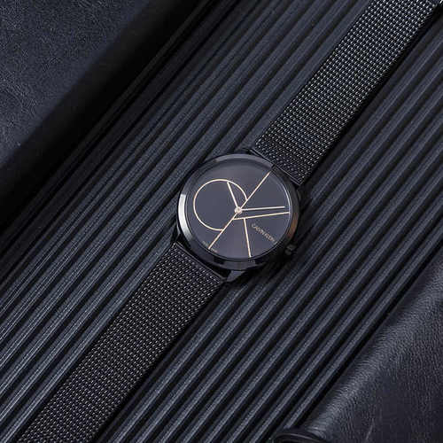  Shop Authentic Calvin Klein Minimal Black Dial Black Mesh Bracelet Watch for Women - K3M224X1 - Luxxuri
