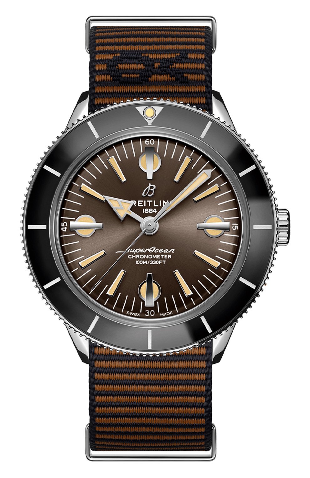  Shop Authentic Breitling Superocean Heritage '57 Outerknown Brown Dial Brown NATO Strap Watch for Men - A103703A1Q1W1 - Luxxuri