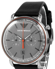  Shop Authentic Emporio Armani Aviator Grey Dial Grey Leather Strap Watch For Men - AR11168 - Luxxuri