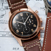  Shop Authentic Breitling Avi 1953 Edition Black Dial Brown Leather Strap Watch for Men - RB0920131B1X1 - Luxxuri