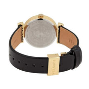  Shop Authentic Versace Greca Meander Black Dial Black Leather Strap Watch for Women - VELW00420 - Luxxuri