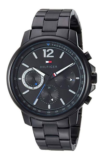  Shop Authentic Tommy Hilfiger London Chronograph Black Dial Black Steel Strap Watch for Men - 1791529 - Luxxuri