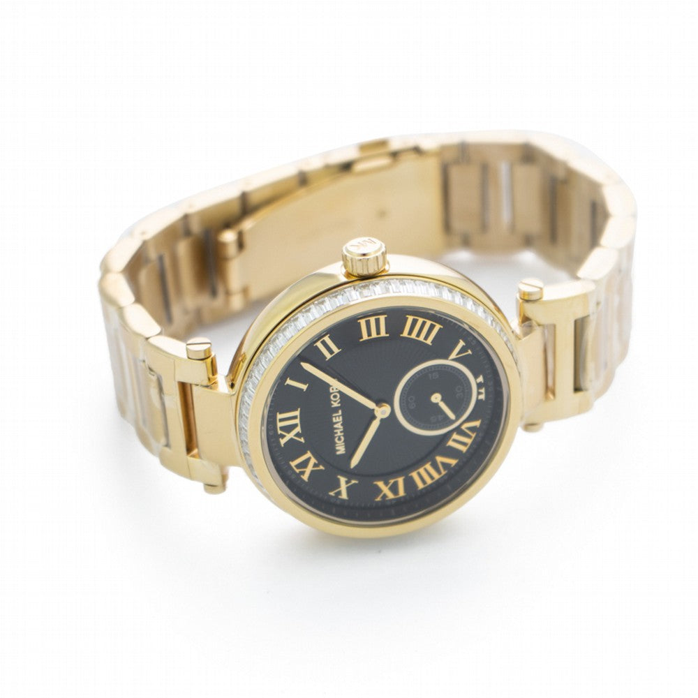  Shop Authentic Michael Kors Skylar Black Dial Gold Steel Strap Watch for Women - MK5989 - Luxxuri
