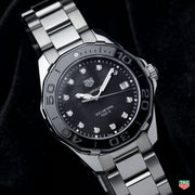 Shop Authentic Tag Heuer Aquaracer Quartz Black Dial Silver Steel Strap Watch for Women - WAY131M.BA0748 - Luxxuri